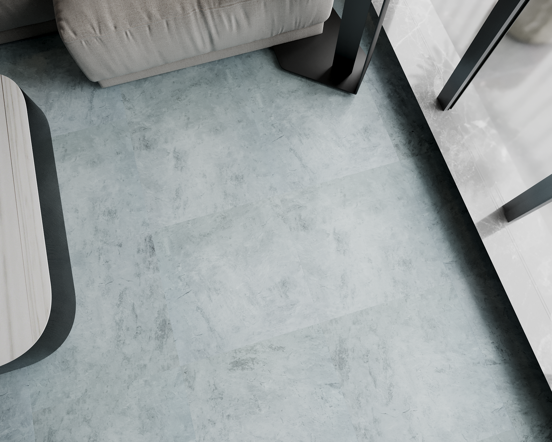 Кварцвиниловая плитка Art East клеевая Art Tile Hit S Оникс Грэй 759-ATS 457,2×457,2×2,5 фото в интерьере